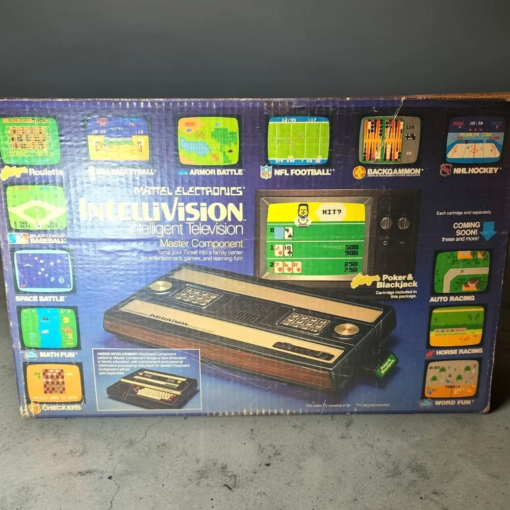 Vintage 1979 Mattel Intellivision 2609 Console Matching Box Games Manuals Untest
